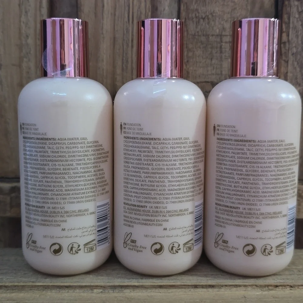 3 Makeup Revolution Glow Body Veil Face & Body Foundation With Hyaluronic Acid